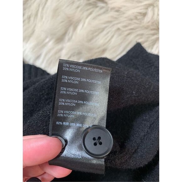 Anthropologie Womens Serena Button Up V-Neck Tunic Black Sweater Small - Picture 8 of 11